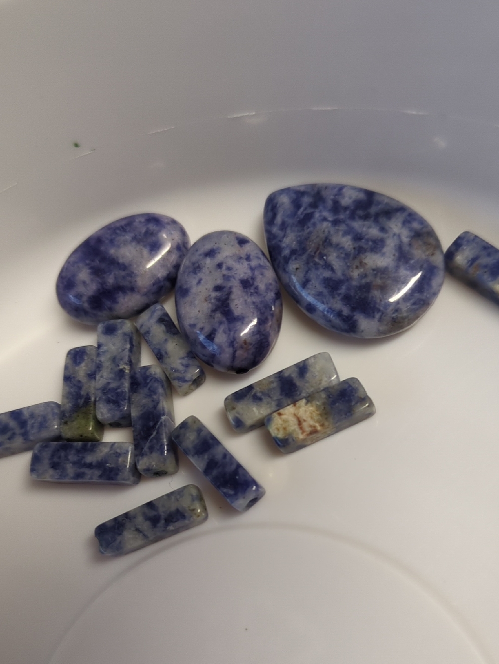 ❤️3/$10❤️Q70 Polished Blue Sodalite Beads Set - Teardrop, Ovals, Rectangles